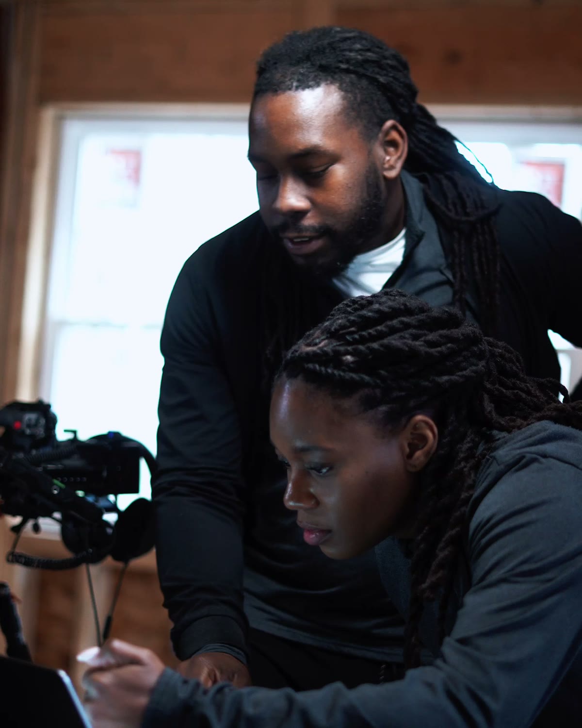 Darren reviewing a cut with a client